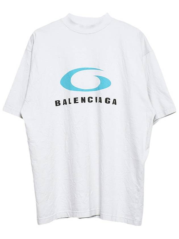 Luxury Balenciaga  Logo Print Cotton Short Sleeve T-Shirt White