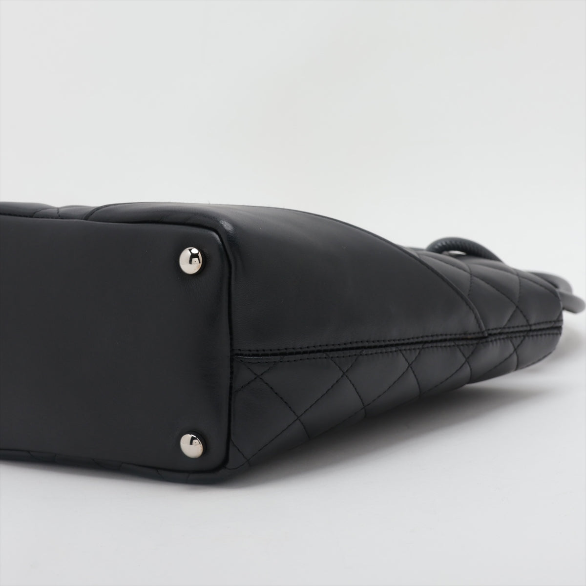 Chanel Combon Line  Tote Bag Black Silver G  9th