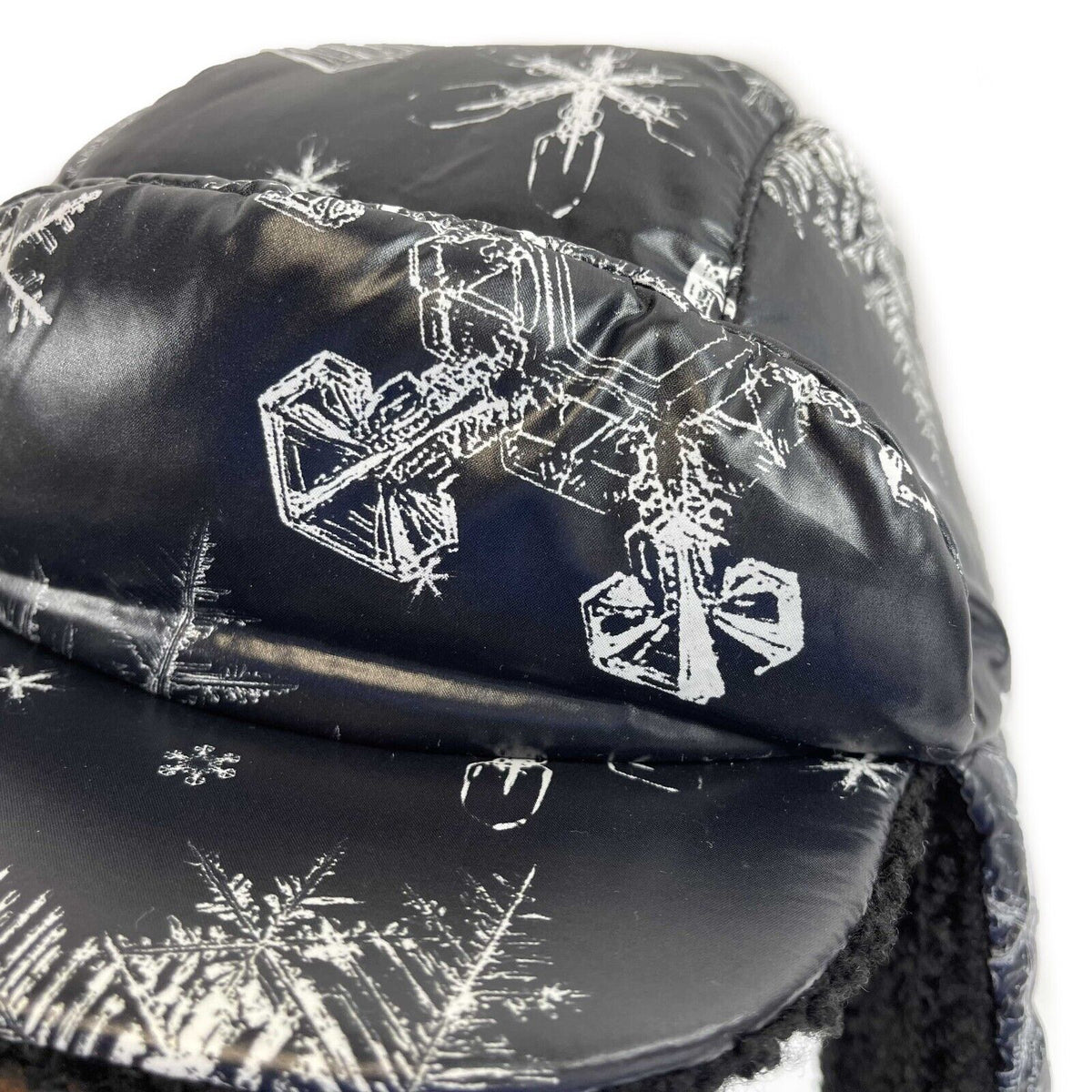Top Quality Chanel New Gorgeous  Shearling / Nylon Trapper Hat Gray / White M