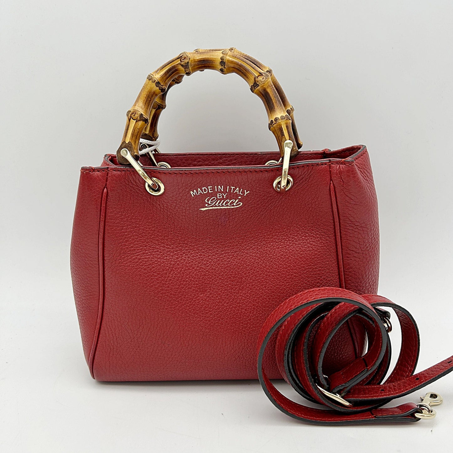 Gucci Mini Bamboo Shopper Tote - Red Totes, Handbags LA