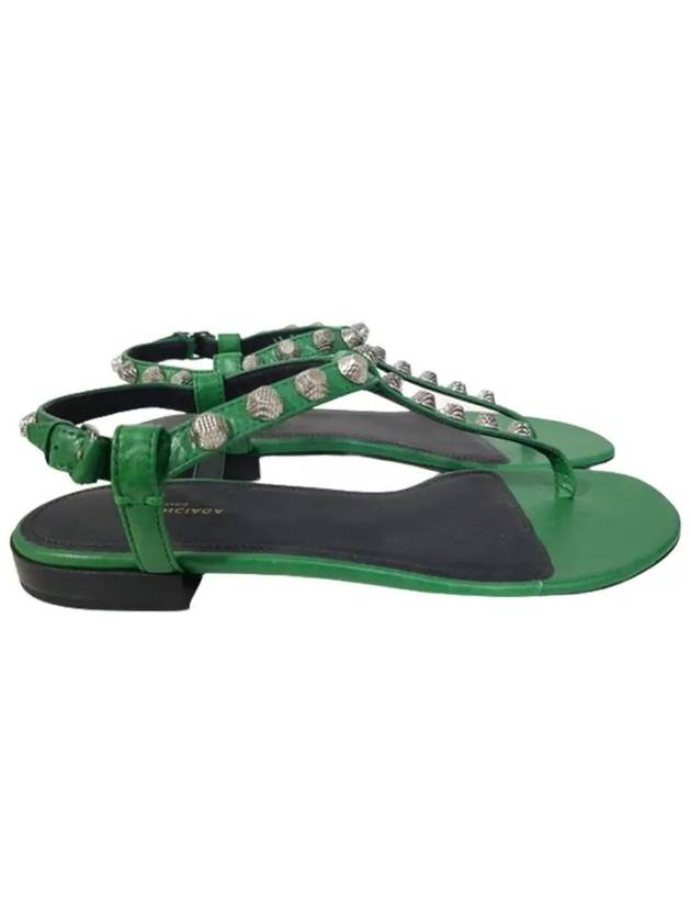 Luxury Balenciaga  Stud Strap Sandals Green