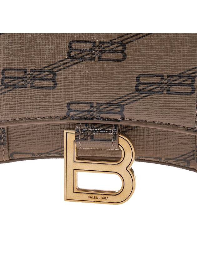 Luxury Balenciaga  Hourglass BB Monogram Chain Long Wallet Brown