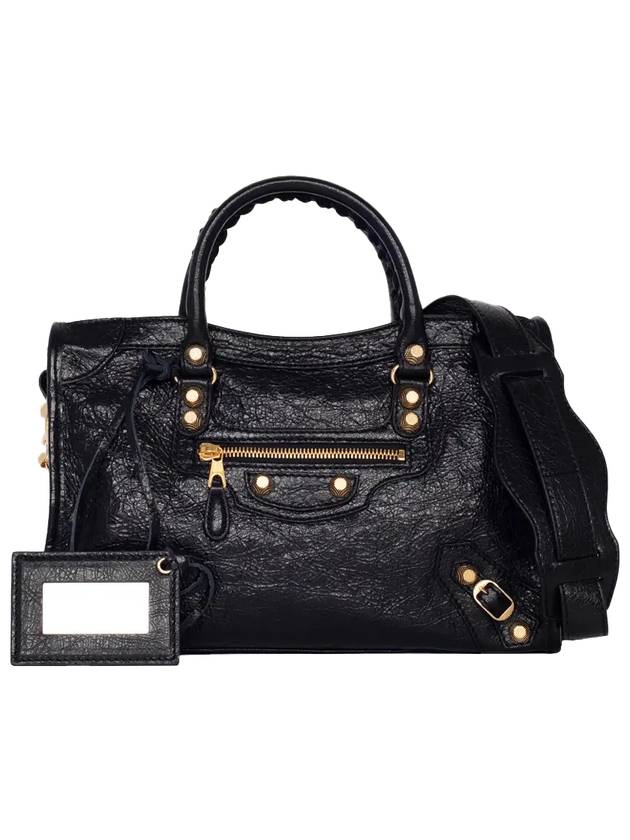 Luxury Balenciaga  Giant Motor City Small Shoulder Bag Black Gold