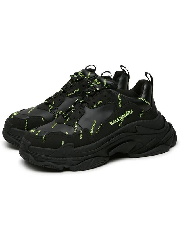 Luxury Balenciaga  All Over Triple S Low Top Sneakers Black