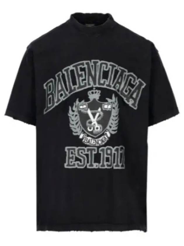 Luxury Balenciaga  DIY College Medium Fit Short Sleeve T-Shirt Black
