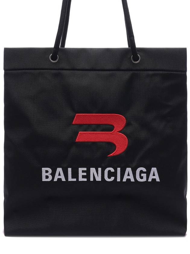 Luxury Balenciaga  Explorer Embroidered Logo Tote Bag Black