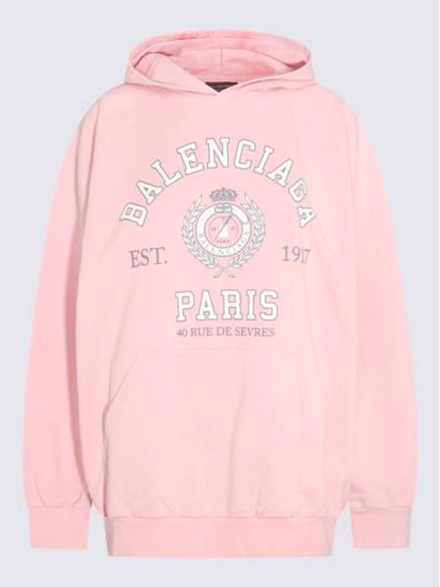 Luxury Balenciaga  College Logo Hoodie Pink