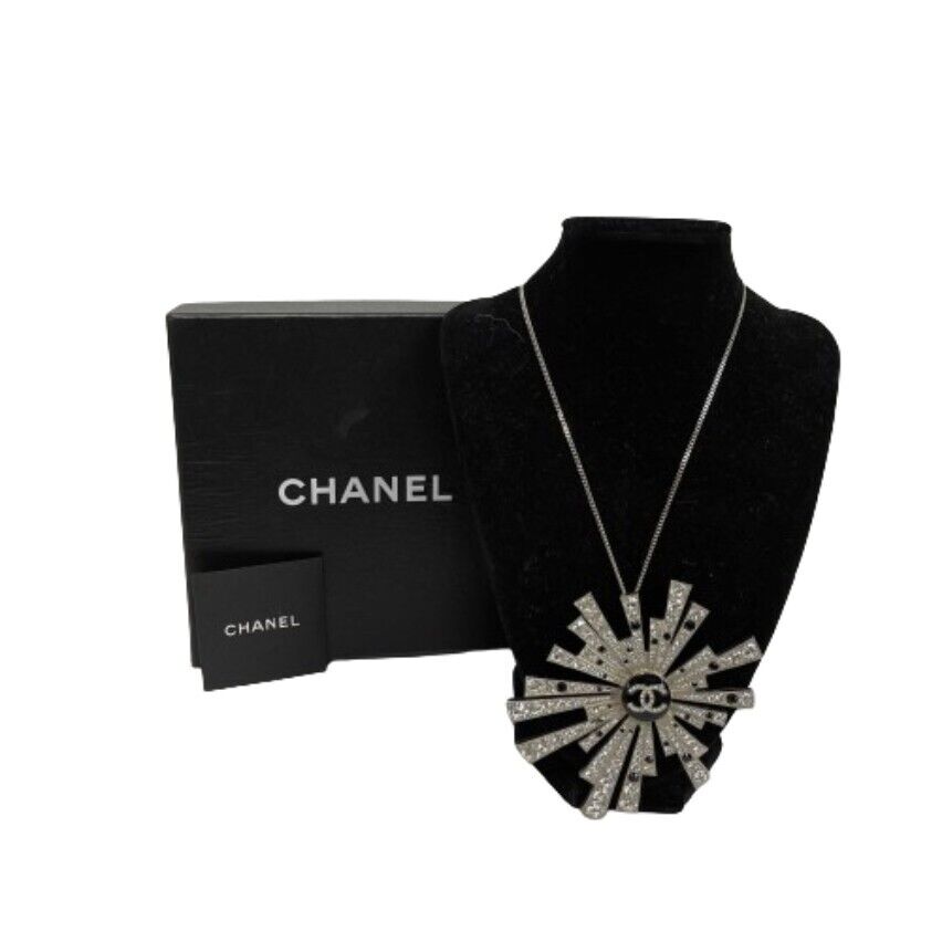 Top Quality Chanel New CC Comete Pendant 2005 Palladium Plated Strass Necklace