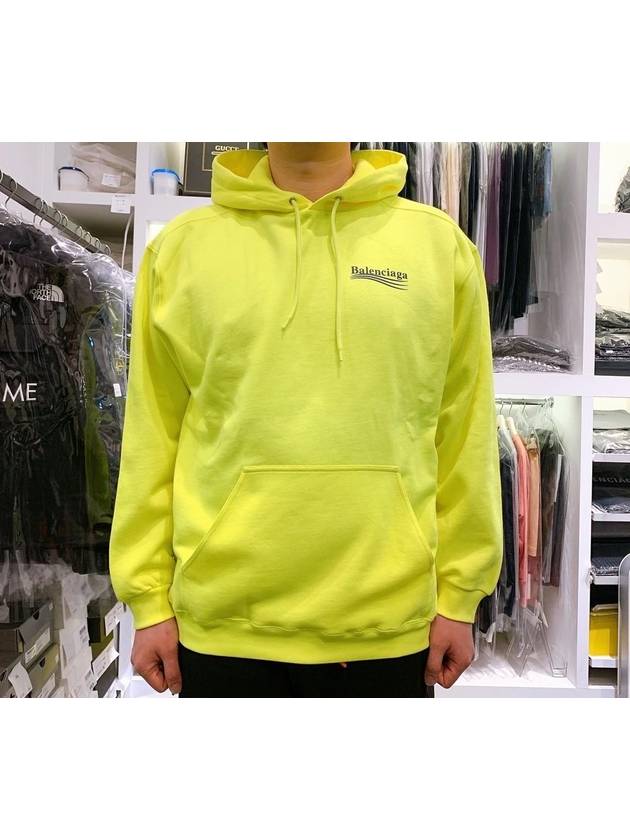 Luxury Balenciaga  Men's Political Wave Logo Hoodie Neon