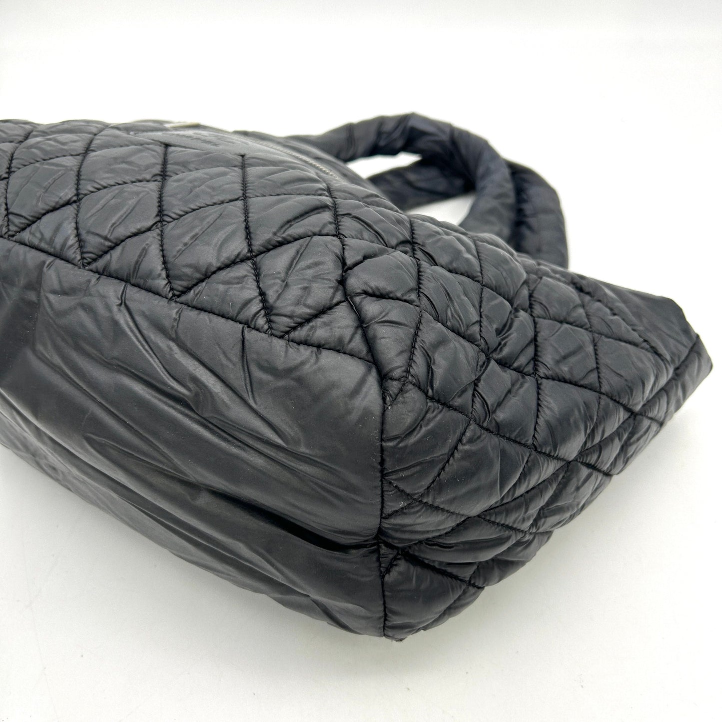 Chanel Nylon Quilted Small Coco Cocoon Tote Black  LA1465