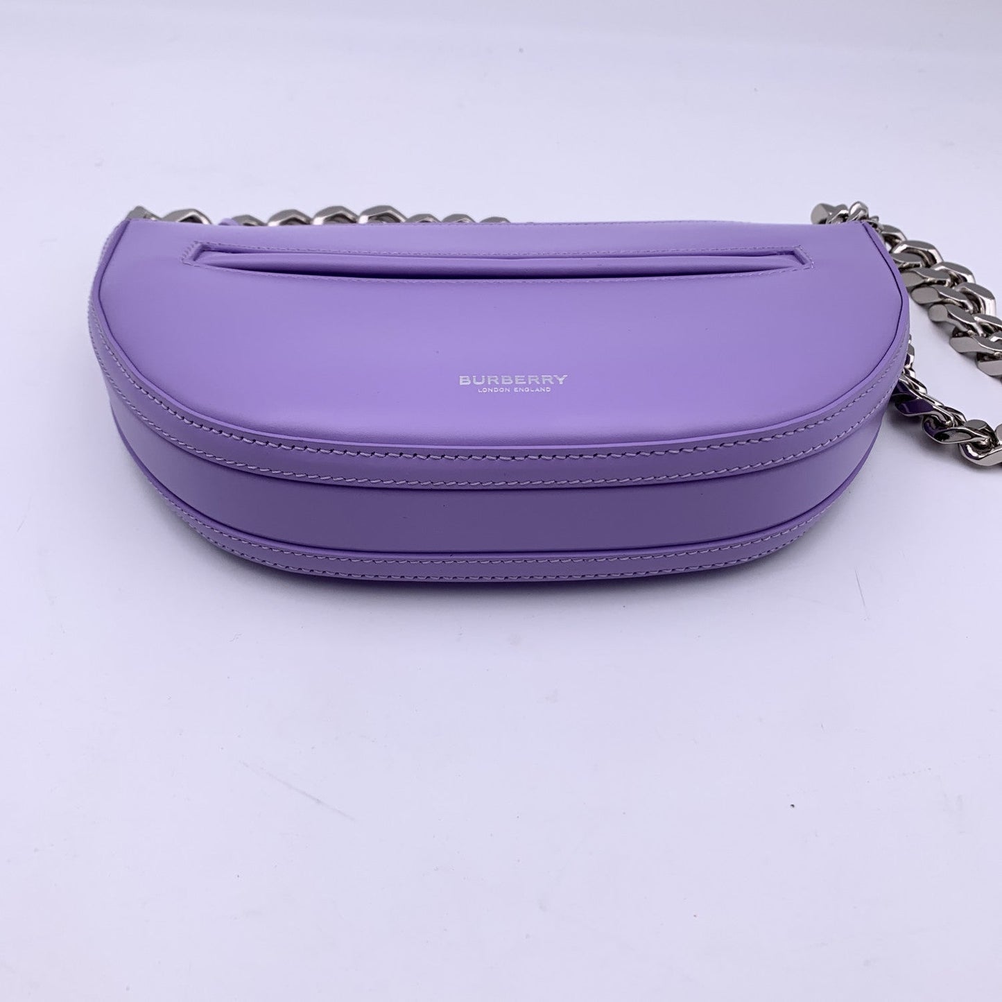 BURBERRY Purple Lillac Leather Mini Olympia Shoulder Bag