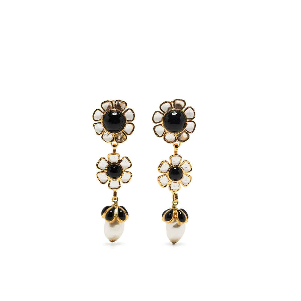 Gripoix Floral Drop Earrings