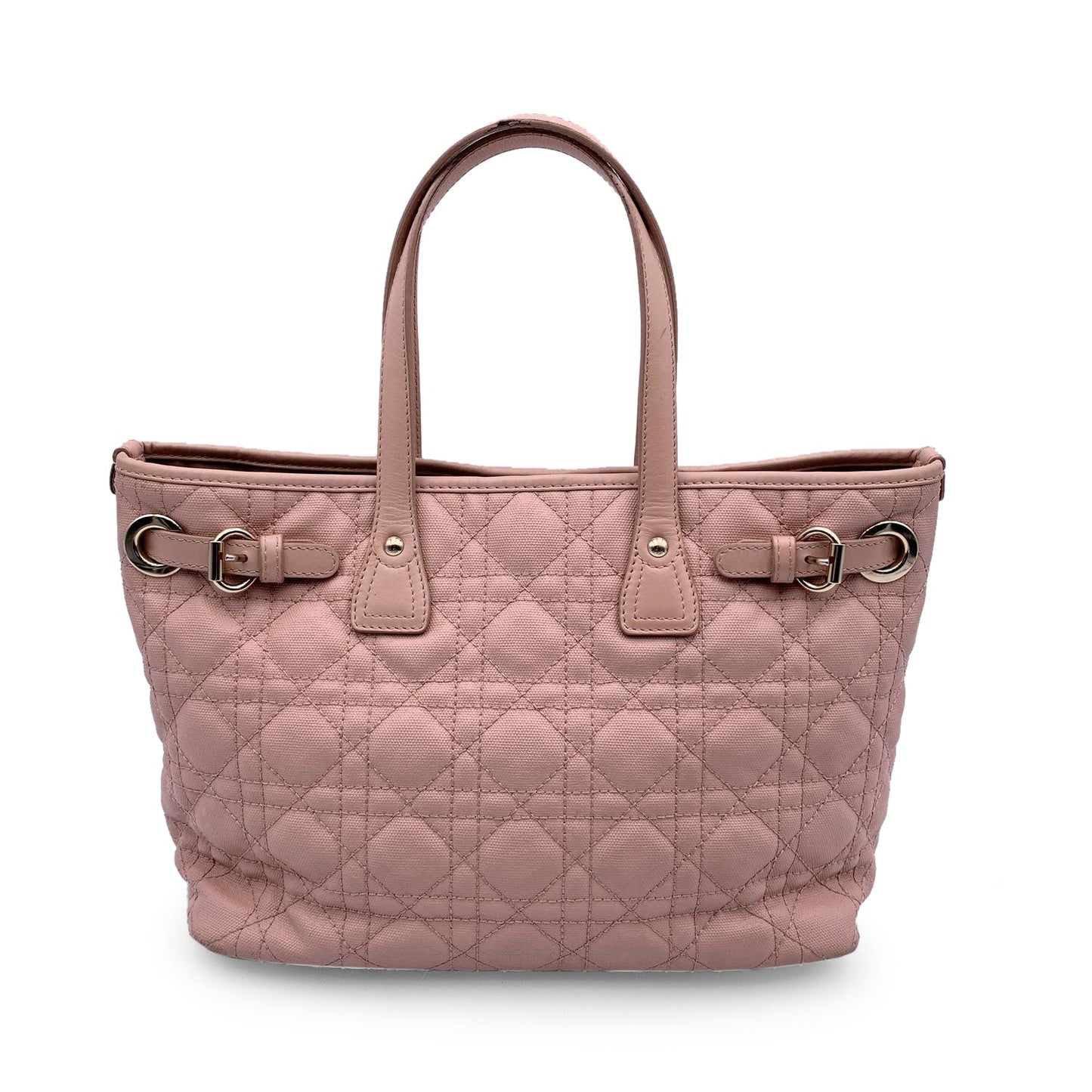 CHRISTIAN DIOR Pink Cannage Canvas Panarea Tote Bag