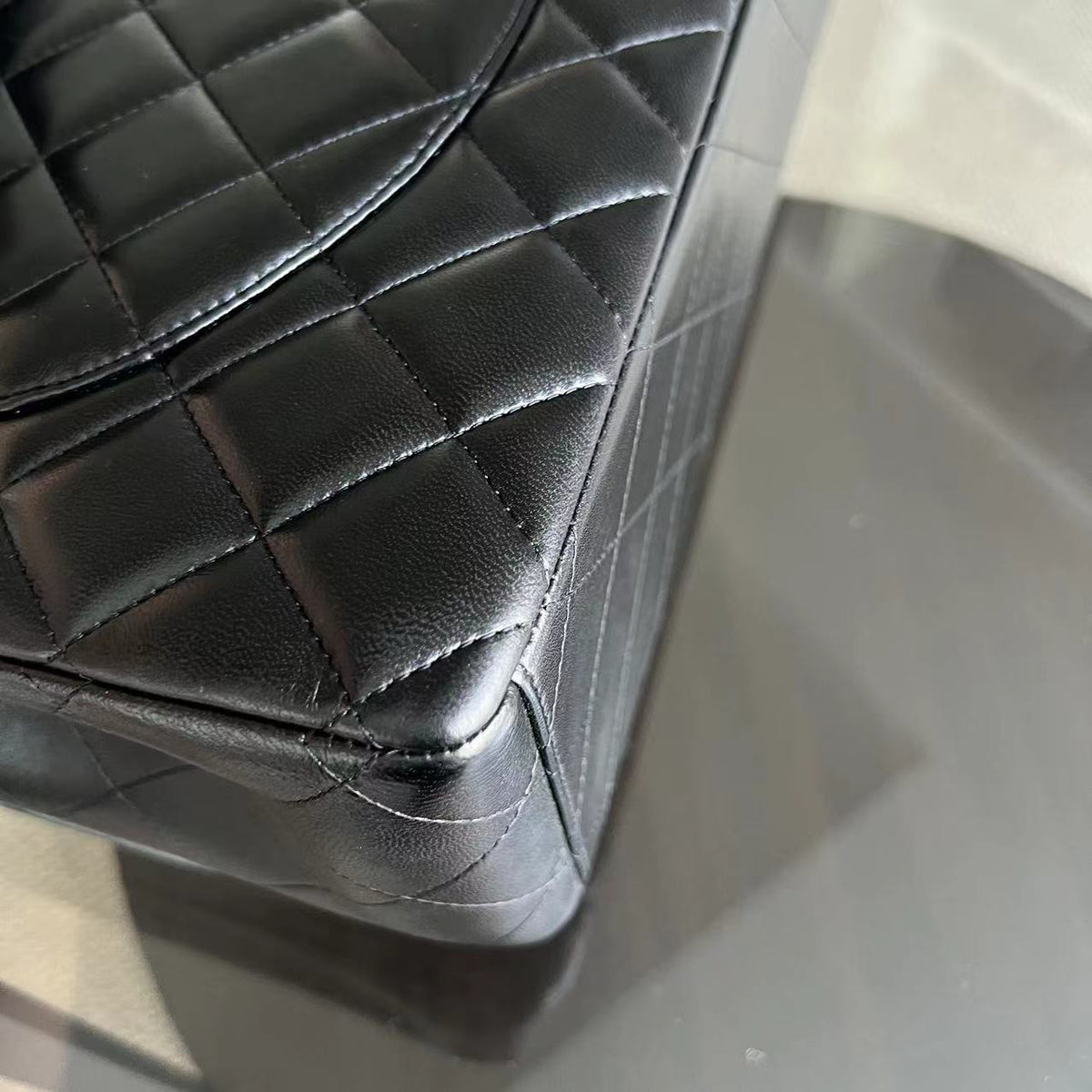Maxi Classic Flap Double Flap Quilted Lambskin Black Golden Hardware Series 14