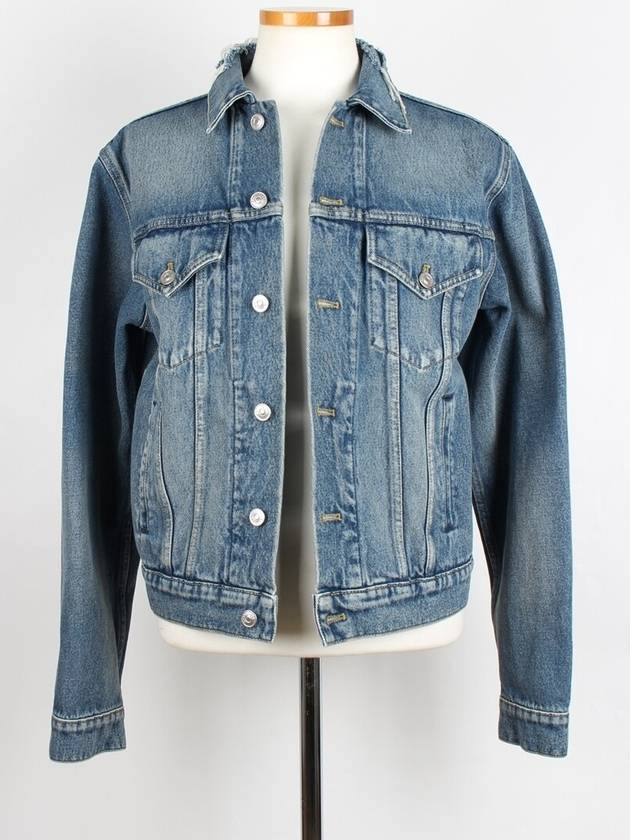 Luxury Balenciaga  wave logo denim jacket 46