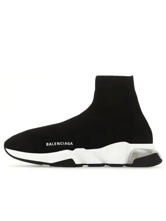 Luxury Balenciaga  Speed Trainer Clear Sole High Top Sneakers Black