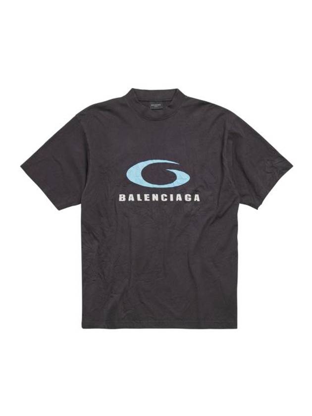 Luxury Balenciaga  Logo Print Cotton Short Sleeve T-Shirt Black
