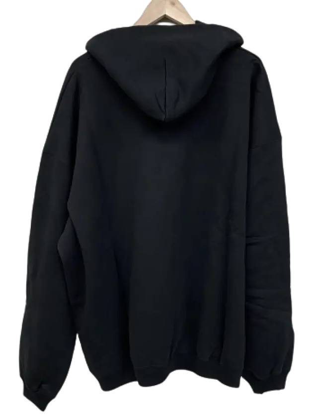 Luxury Balenciaga  Logo Print Over Fit Hoodie Black