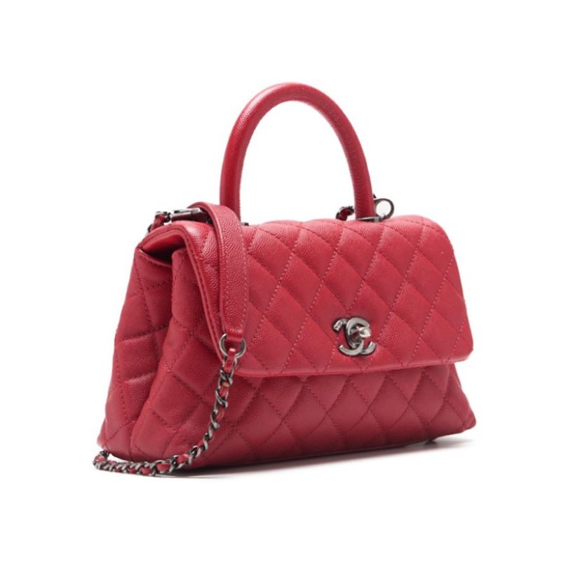 CHANEL Matrasse Coco Handle 2WAY Handbag Caviar S Red (Silver G ) Handbag  Shoulder Bag Ladies Handbag Hybrid 【 Delivery】 Netherlands Online
