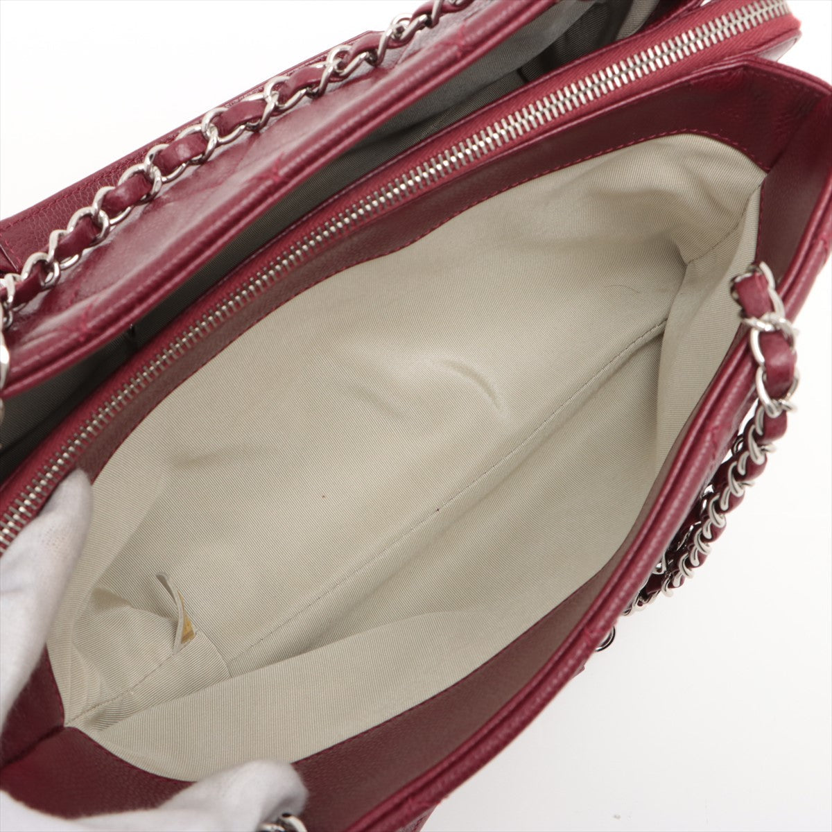 Chanel Matrasse Caviar S Tote Bag Coco Bordeaux Silver  14th