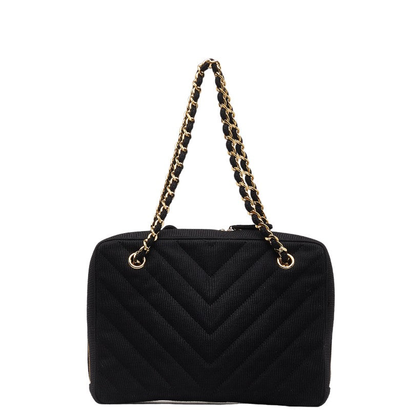 Chanel Coco Killing Chain Tote Bag Black Cotton  Chanel