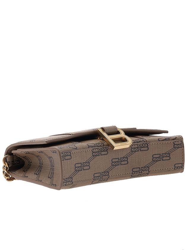 Luxury Balenciaga  Hourglass BB Monogram Chain Long Wallet Brown
