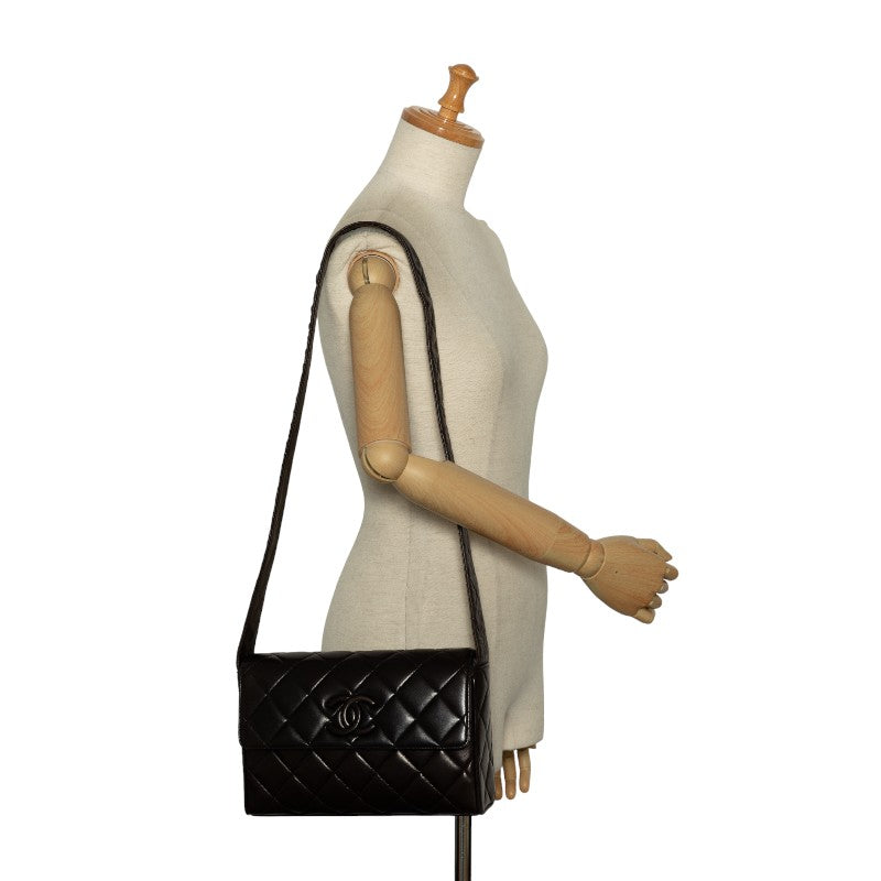 Chanel mattresses Cocomark sloping shoulder Bag brown ram s ladies Chanel