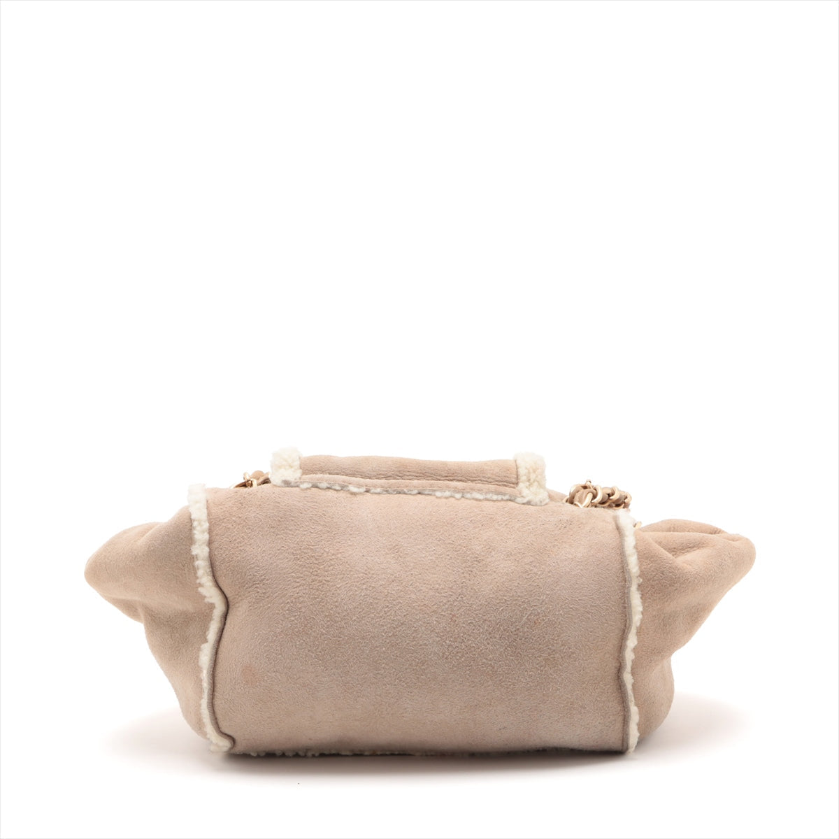 Chanel Coco Mouton Chain Shoulder Bag Beige Gold  7th