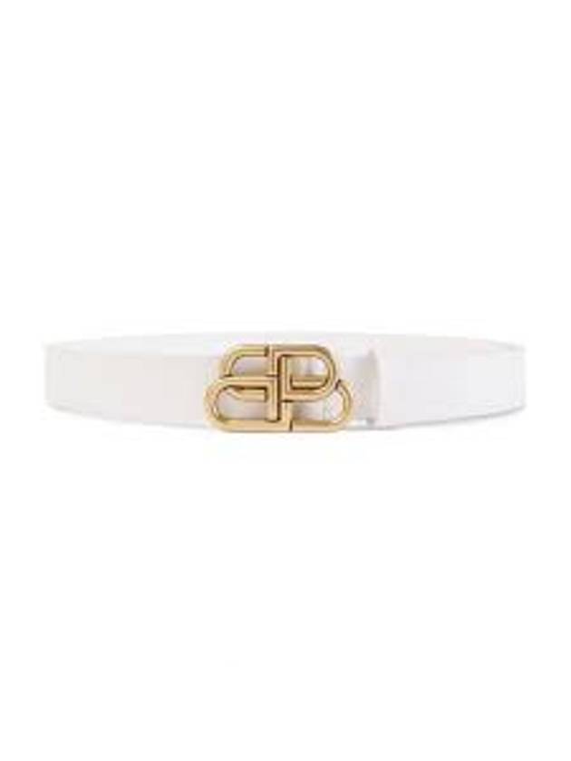 Luxury Balenciaga  BB Buckle Belt White