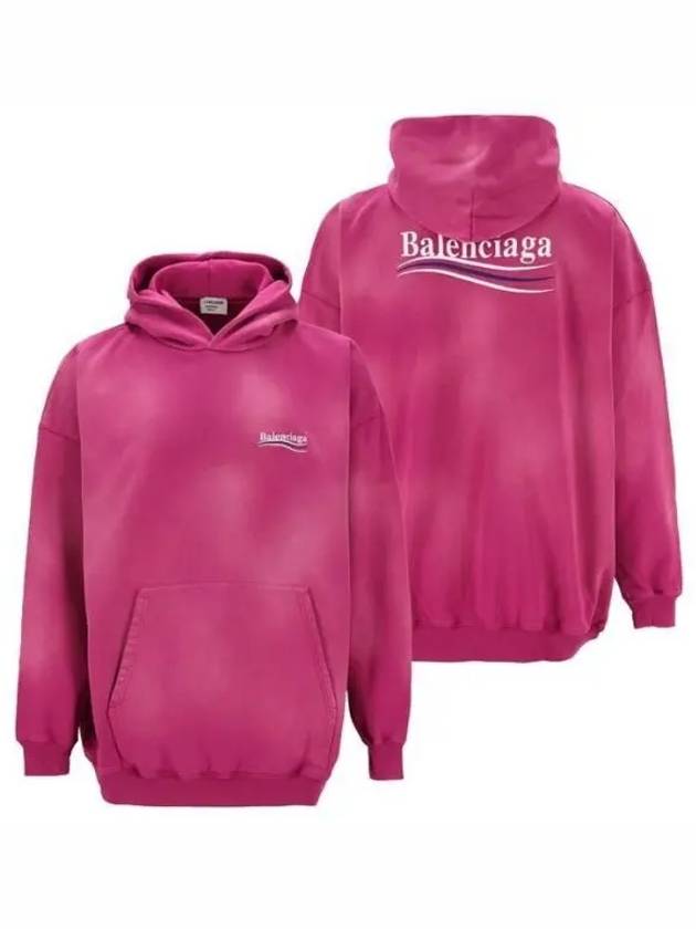 Luxury Balenciaga  Political Campaign Oversized Fit Hoodie Pink