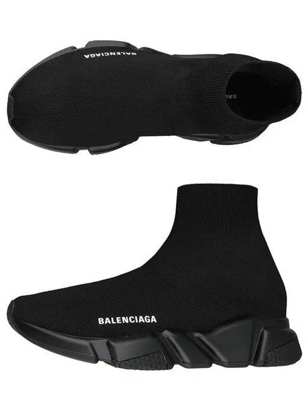Luxury Balenciaga  Men's Speed Recycle Knit High-Top Sneakers Black
