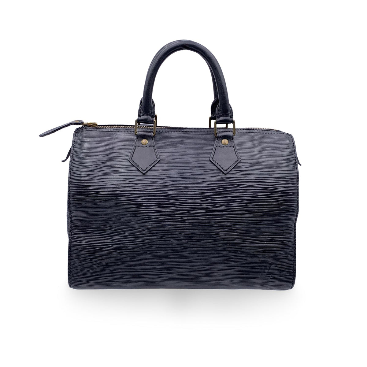 LOUIS VUITTON Vintage Black Epi Leather Speedy 28 Boston Bag