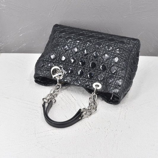 Cannage Patent Leather Shopping Tote