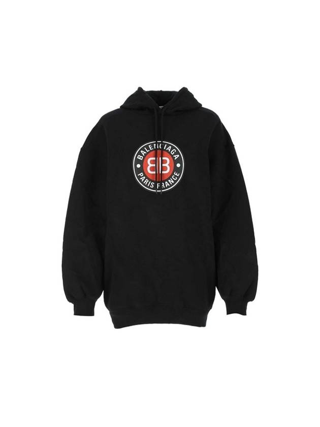 Luxury Balenciaga  Men's Logo Hoodie Black