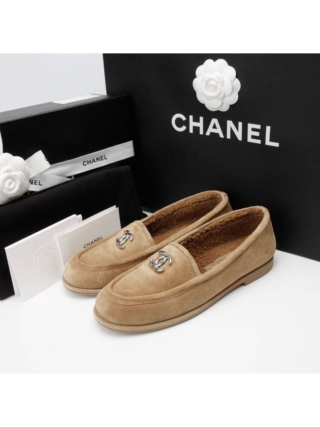 Suede Shearling Loafers 1202hv Chanel