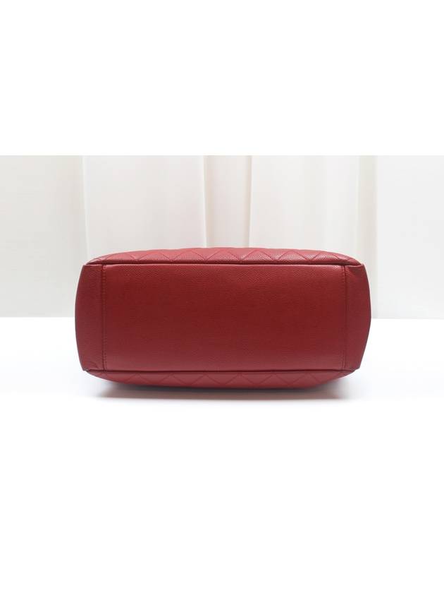 Grand Shopping Red Caviar Silver Shoulder Bag 13th A50995 Chanel
