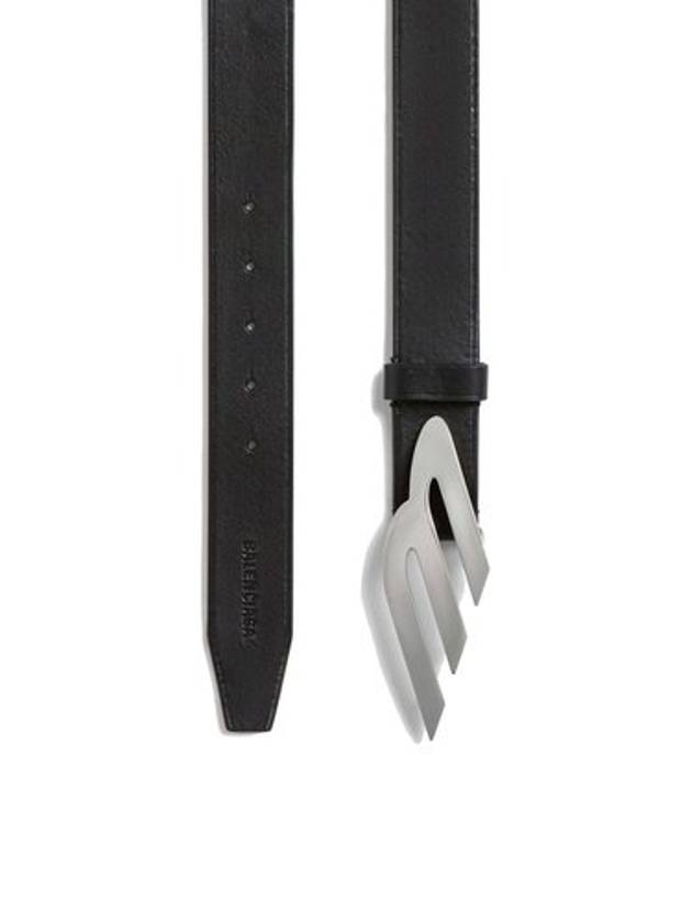 Luxury Balenciaga  Moto Logo Leather Belt Black