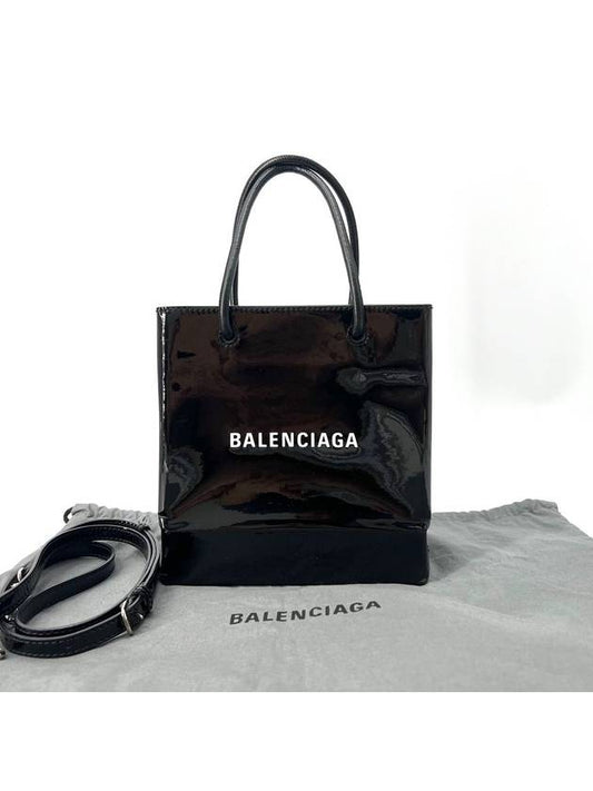 Luxury Balenciaga  Square patent tote bag XXS 572411