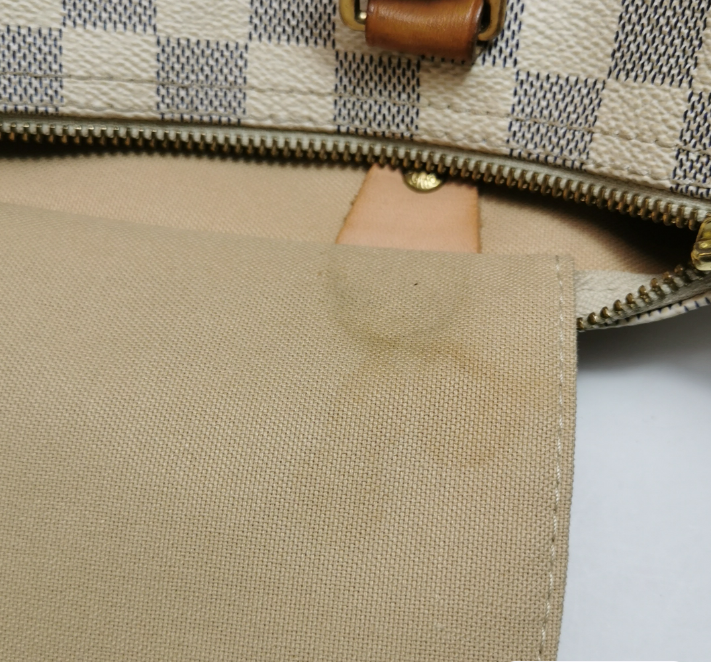 Preloved LV Louis Vuitton Damier Azur speedy 30 bag white 30cm*21cm*17.5cm 250210781057004