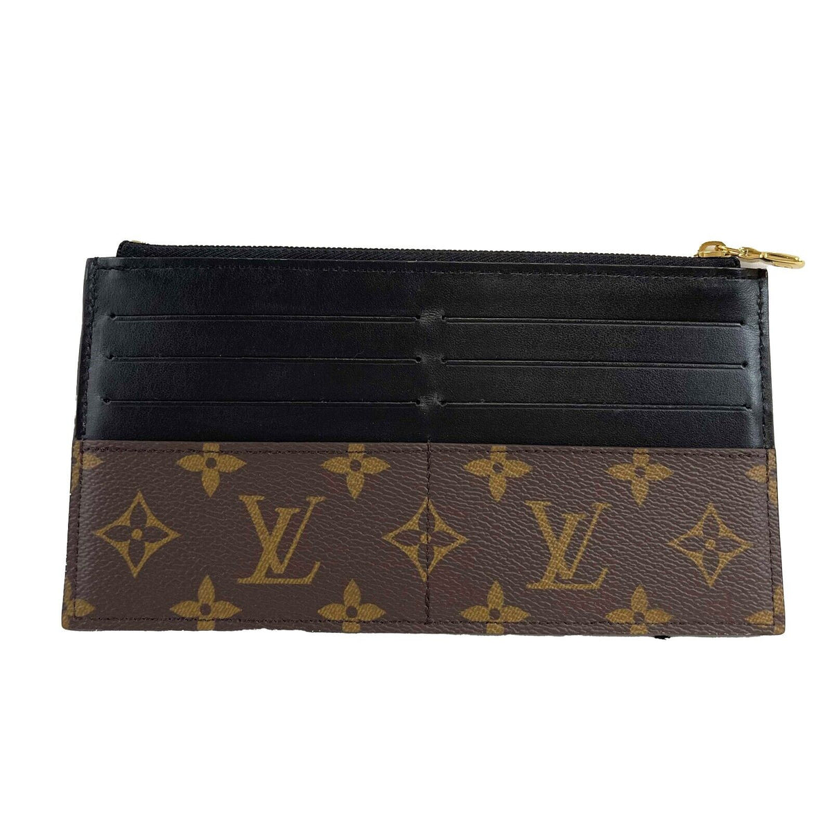 LOUIS VUITTON Pristine Monogram Canvas Slim Purse Brown Accessories