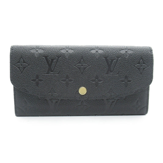 Louis Vuitton Portefolio Emily Double Fable Wallet Double Foldable Wallet Leather Monogram Emplant  Black M62369