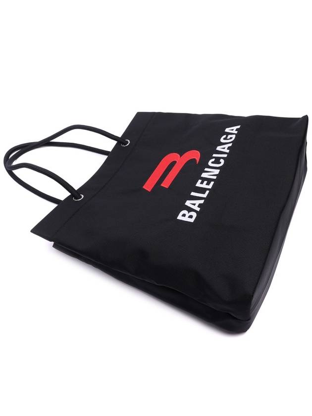 Luxury Balenciaga  Explorer Embroidered Logo Tote Bag Black