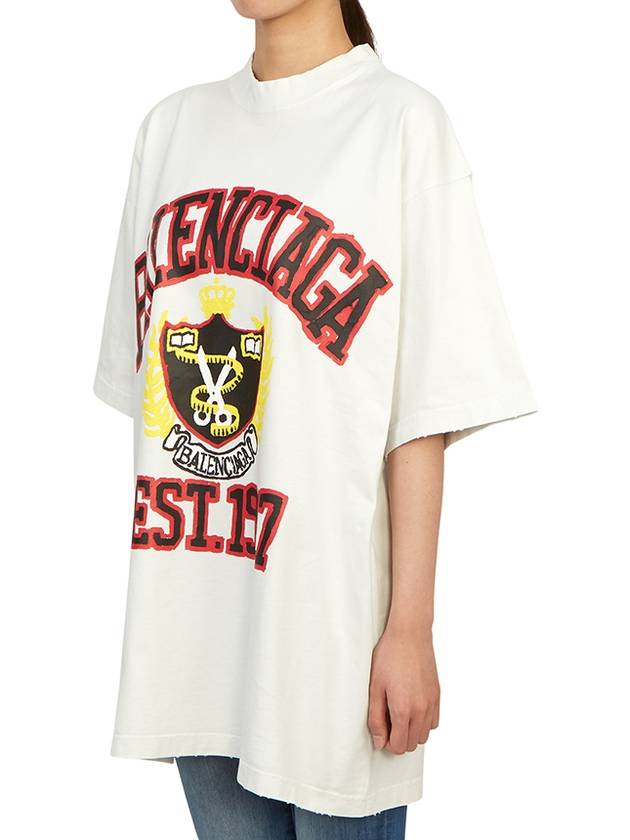 Luxury Balenciaga  DIY College Medium Fit Short Sleeve T-Shirt White