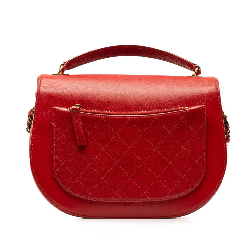 Chanel Coco Handbag Shoulder Bag 2WAY Red Leather  Chanel