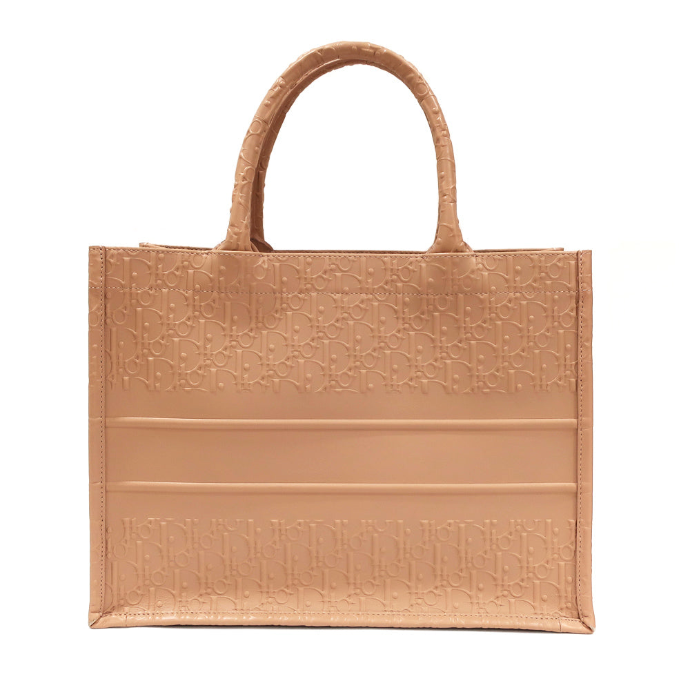 Oblique Embossed Leather Medium Book Tote