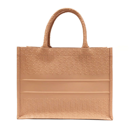 Oblique Embossed Leather Medium Book Tote