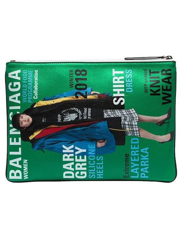 Luxury Balenciaga  Magazine Medium Clutch Bag Green