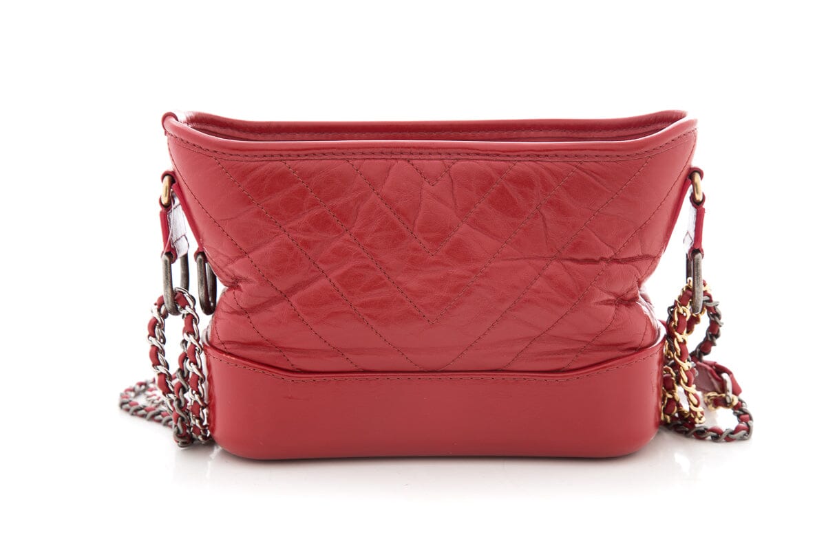 Chanel Red Small Gabrielle mixed metal hardware HandBag
