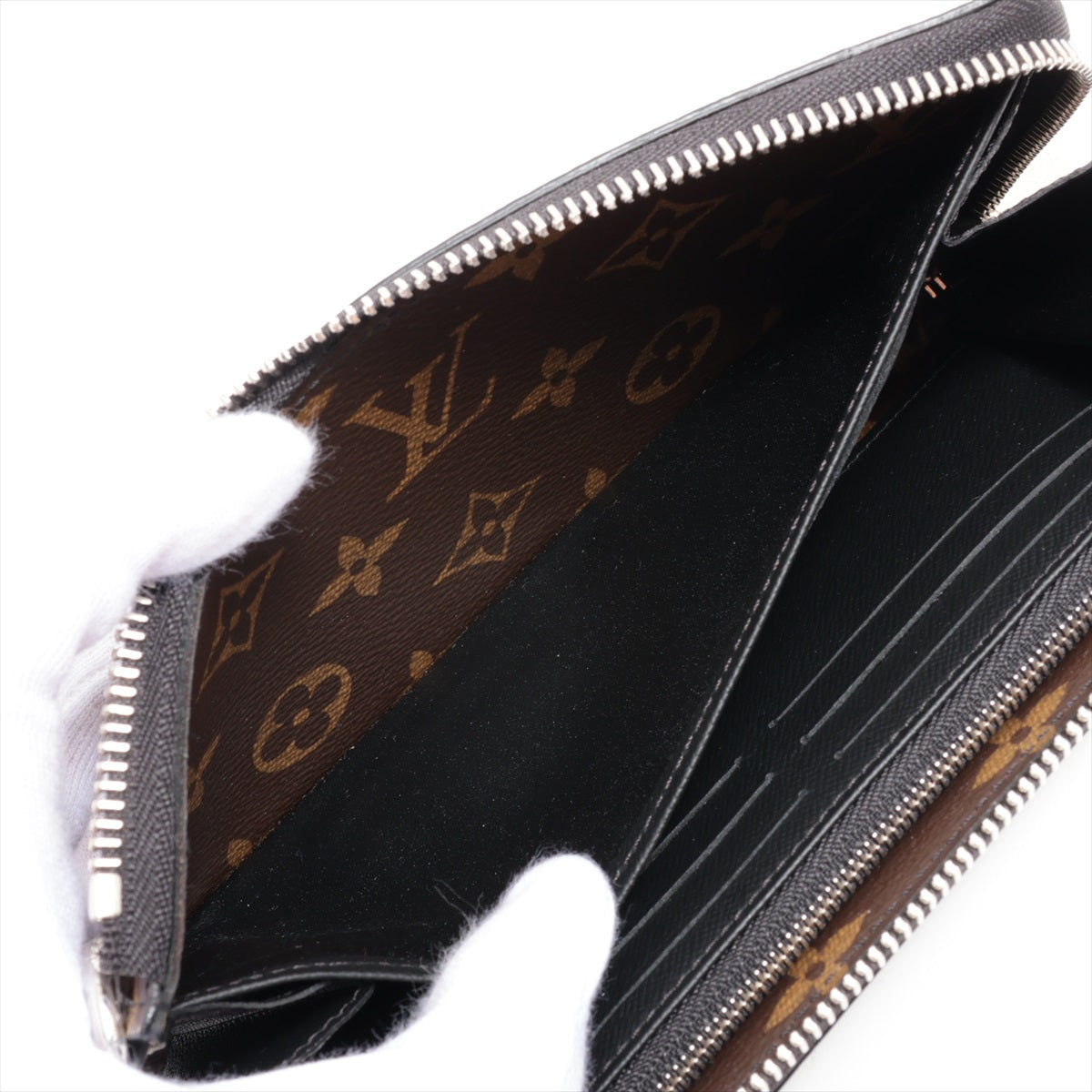 Louis Vuitton Monogram Makassar Zippy Dragon M69407 Black  Brown Round Zip Wallet