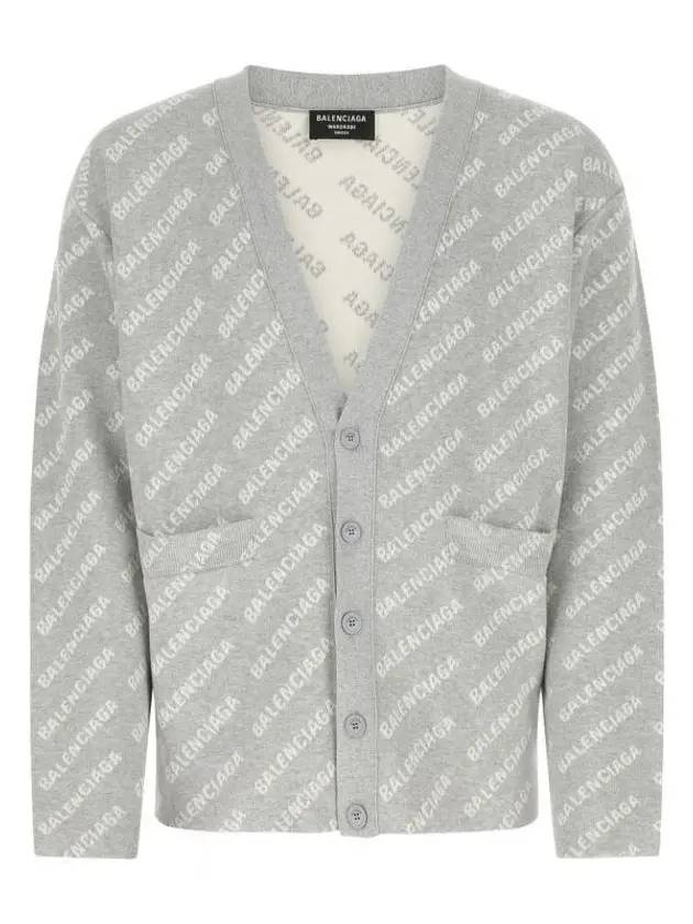 Luxury Balenciaga  All-Over Logo Cardigan Grey